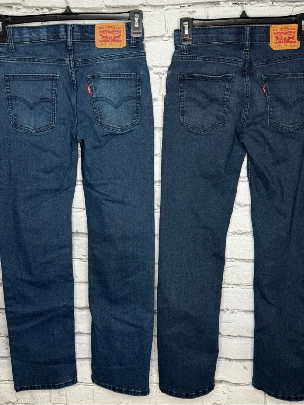 Lot of 2 Levis Boys Denim Jeans 514 Straight Dark Wash Size 14R 27x29